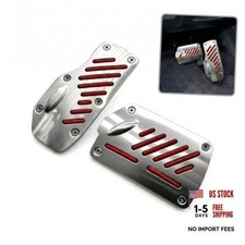 Car Foot Pedal Pads, Alloy Anti-slip Brake Accelerator Cover, 2 PCS Red