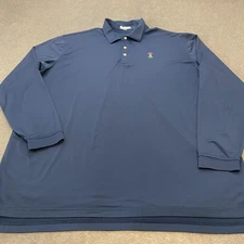 Peter Millar Polo Shirt Mens 2XL Navy Summer Comfort Thistle Logo Golf Pullover