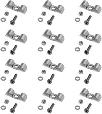 12 Pack 3/8 Inch Stainless Steel Double Line Clamp Fuel Line Clips with Screws