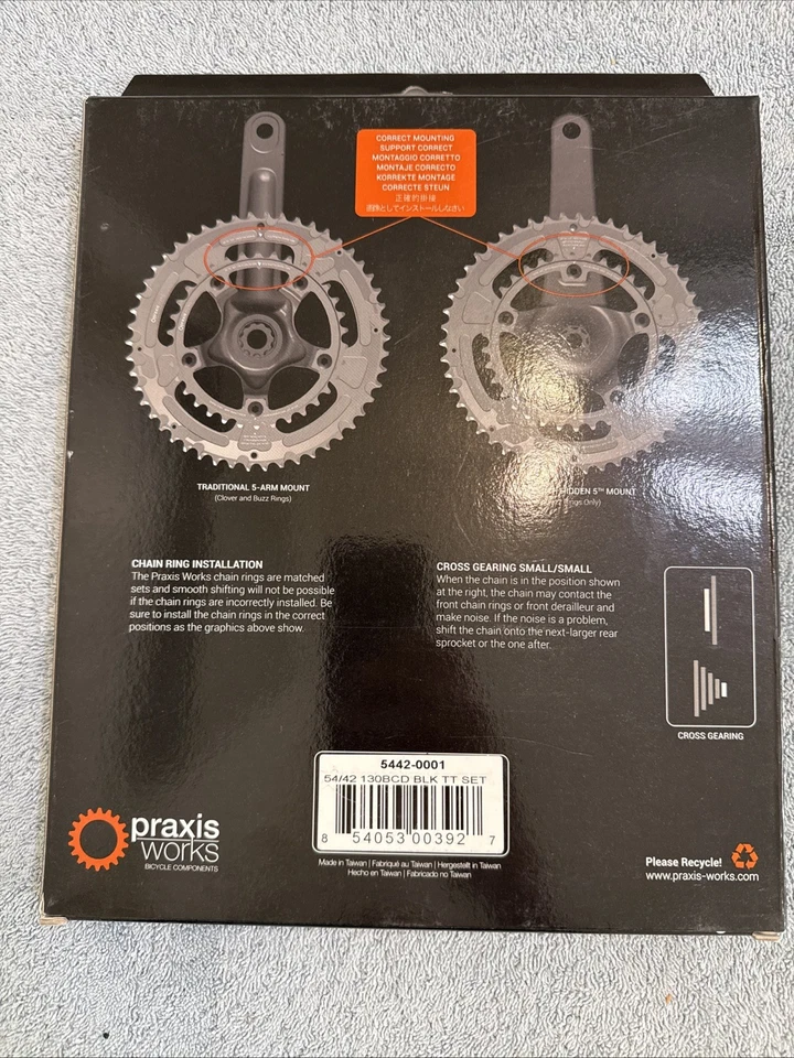Praxis Chainrings 130 BCD TT 54/42t  - Time Trial and Triathlon - Black - New - Image 2 of 4