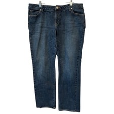 Gap 1969 Curvy Straight Jeans Womens 16/33R Dark Wash Blue Denim Stretch Pants