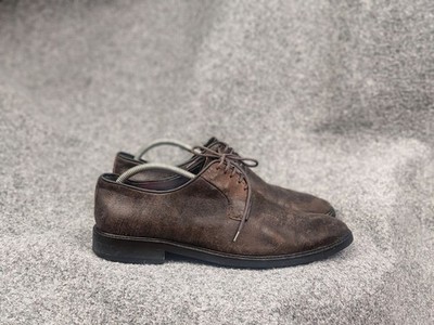 Lanvin brown leather Oxford derby Classic shoes with artificial aging effect