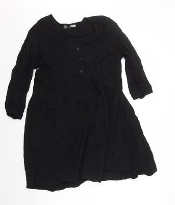 Oakridge Damen schwarz Viskose A-Linie Größe 10 V-Ausschnitt Pullover