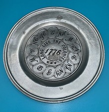 "Carson Pewter Freeport PA Larga vida a las colonias 1776 placa 13 colonias 8"" redondo"