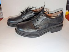 George Mens Black Dress Shoes 8W Marcus 5724021 Leather Upper Balance Exc Cond