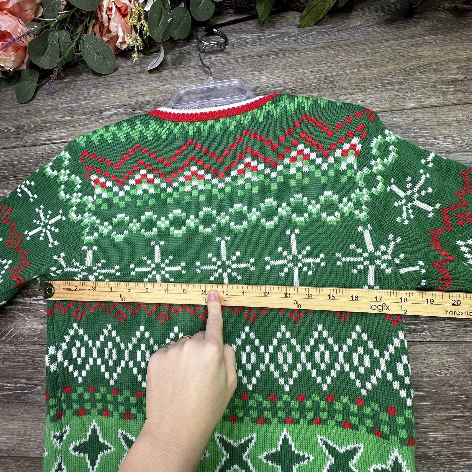 Ugly Christmas Sweater COW Antlers & Bell Holly Holiday Time Size Small (34-36)