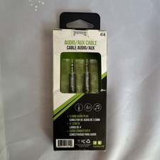 Pugs 414 Audio AUX Cable 3.5mm Male to Male 4ft Gray Audio Connectivity Cord