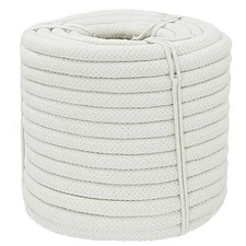 Braided White Cotton Rope 1/2 Inch x 50 Ft Natural Soft Utility Rope