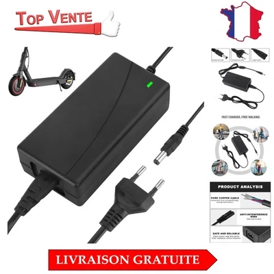FIVTSME Chargeur Universel 42V 2A pour Trottinette et Scooter - Sécurisé et Durable