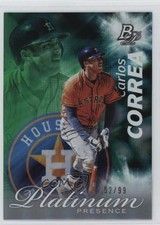 2017 Bowman Platinum Platinum Presence Green 52/99 Carlos Correa #PP-CC 0q3