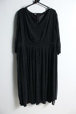 Womens Shimmery Lined Occasional Dress - Black - Size 5XL (k56)