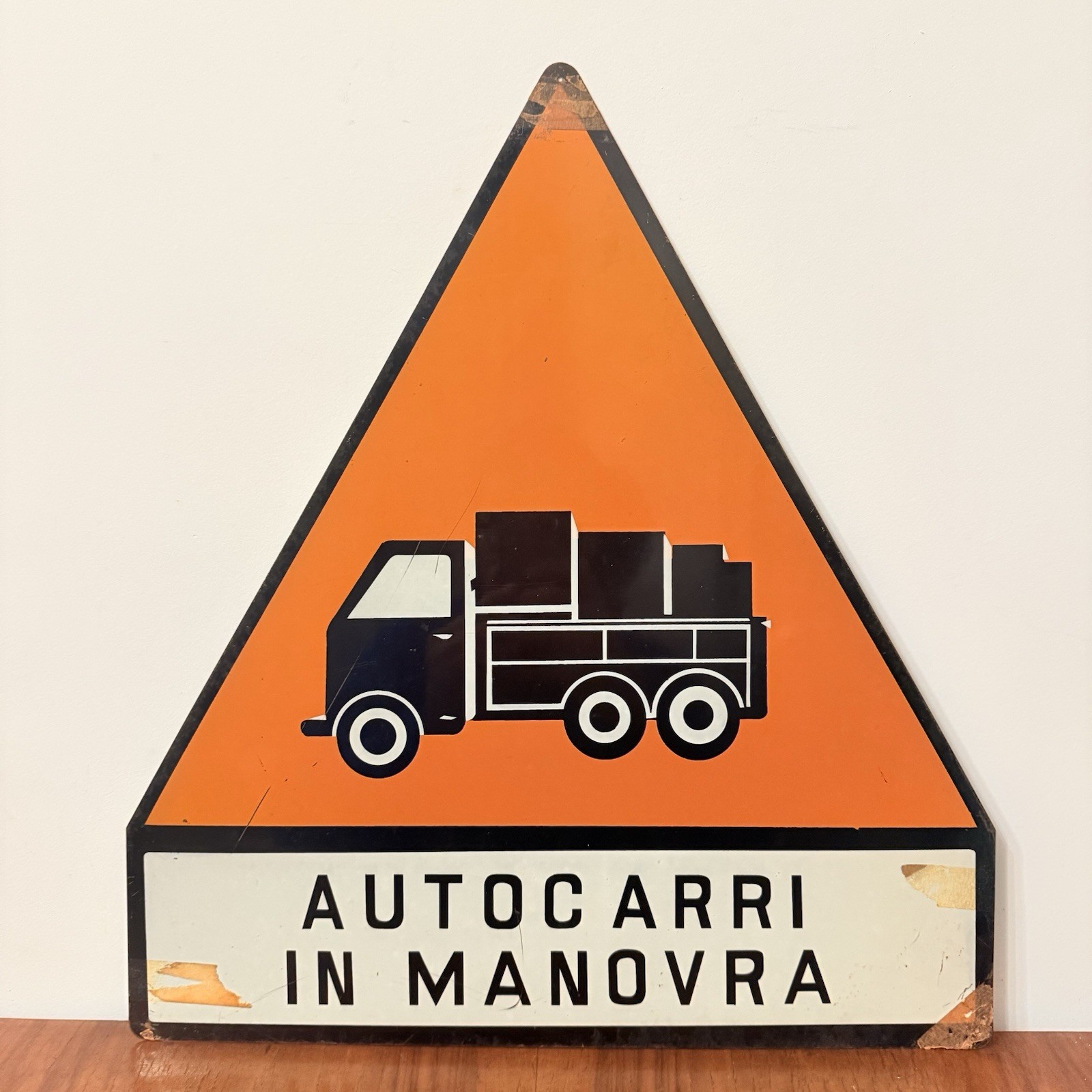 Cartel Industrial Años 60 Señal Vintage Mobiliario Peligro Autocares 1960 Raro