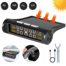 Wireless Car Solar Tpms Lcd Tire Pressure Monitoring System 4 External Sensors