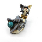Rick J Rowley Play With Me Cat Figurine With Ball Of Yarn ~3" Long X 1 7/8" Tall — photo 7