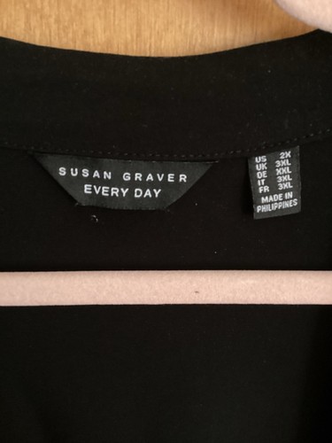 Every Day by Susan Graver Liquid Knit Anorak Style Jacket Cardigan Black 2X - Bild 4 von 4