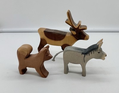 Vintage Retired Ostheimer Toys Full Set Arctic/Sami Animals 3pc Germany