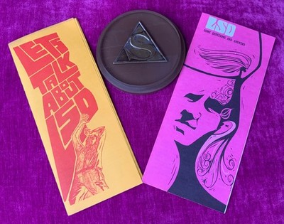 Vintage LSD Drug Ephemera Lot! Sandoz! Hofmann! Paperweight! Pamphlets! Acid!