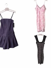 wild fable Purple Pleated Skater Dress with Spaghetti Straps Bundle