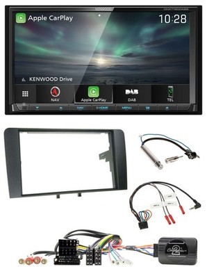 Kenwood Bluetooth USB 2DIN Lenkrad TMC DAB Navigation für Audi A3 Symphony ISO 8