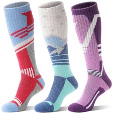 Merino Wool Ski Socks for Mens Womens Winter Thermal Warm Thick Knee High Sno...