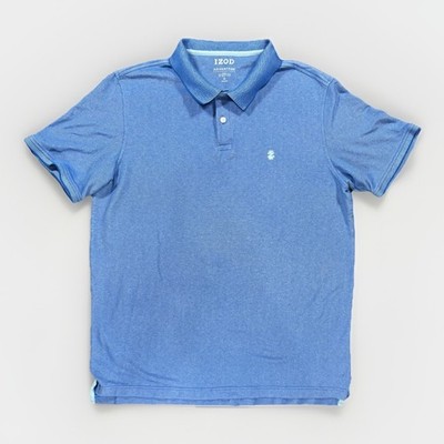 IZOD Advantage Performance Blue Short Sleeve Stretch Golf Casual Polo Shirt XL 