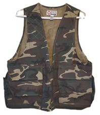 Sports Afield Camo Vest Men Size Medium Hunting Shell Holder Woodland Vintage