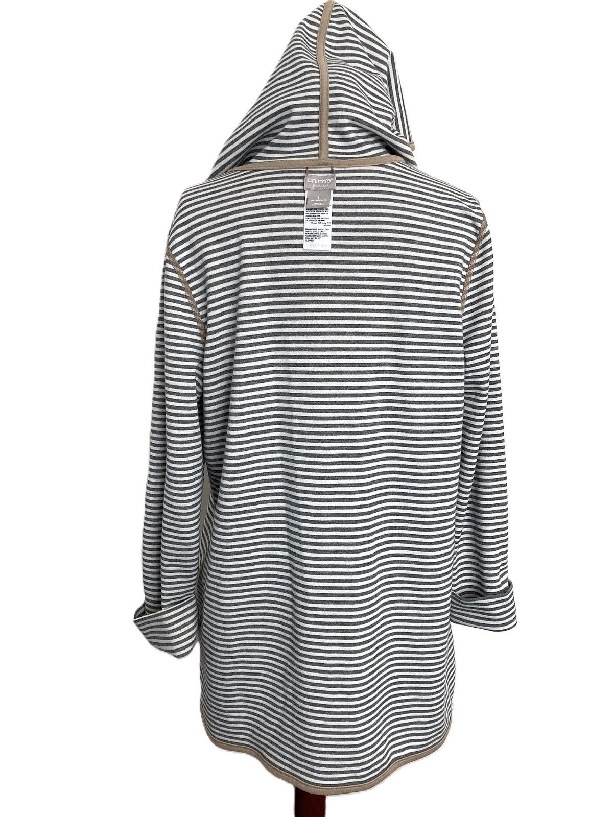 Chico's Zenergy Solid Striped Reversible Cardigan… - image 11