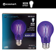 40-Watt Equivalent A19 Blacklight Ultraviolet Glow in the Dark LED Light Bulb 1