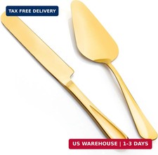 2-Piece Premium Cake Cutting Set, Exquisite Knife and Server with Serrated Desig