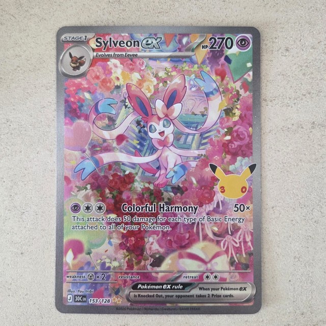Sylveon ex 153/128 30th Anniversary Celebration Pokemon 