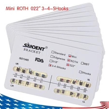10Packs Dental Orthodontic Metal Brackets Braces Mini Roth.022 Hooks 345 Ortho
