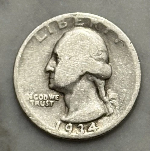 1934-D Washington Quarter - G - Good - 90% Silver