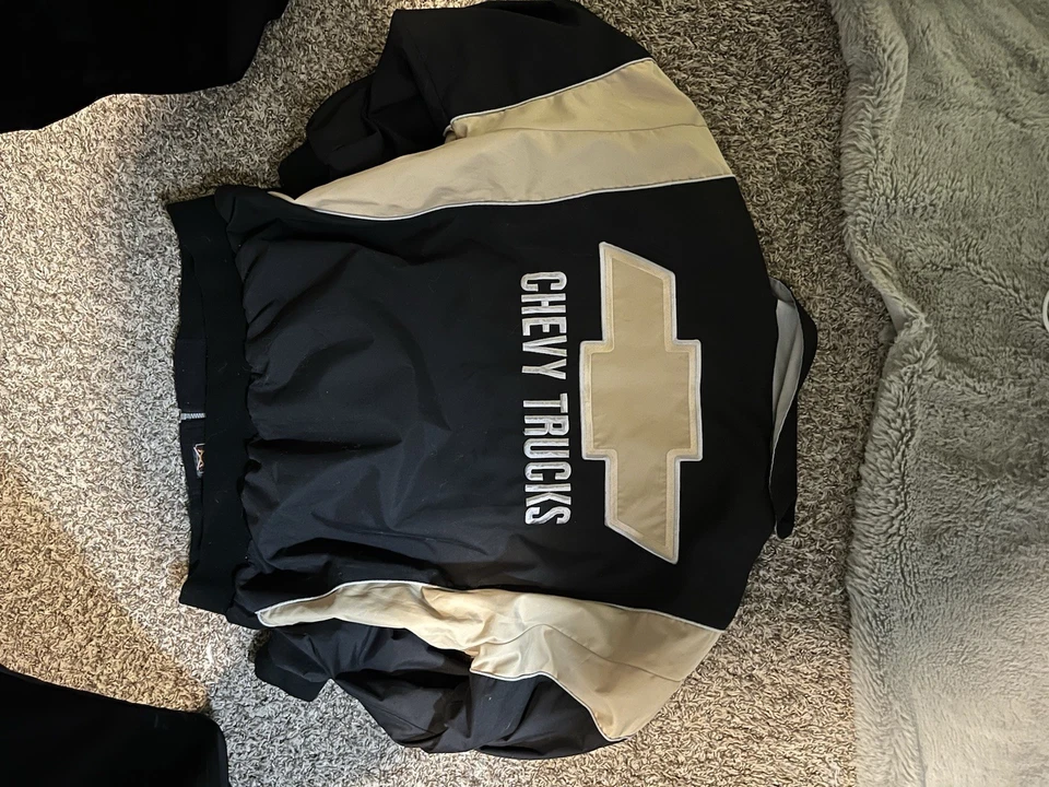 Jaqueta bombardeiro reversível vintage Jeff Hamilton Chevrolet Racing - Imagem 3 de 4