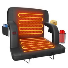 Dual-Sided Heated Stadium Seats for Bleachers with Back 1pcs 25in Black