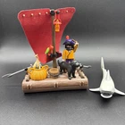 Vintage Playmobil 3736 Pirate Raft with Shark Red Sail Black Dog Replacements
