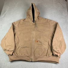 Carhartt Jacket Mens 4XL Brown Active Hooded Coat J130 Workwear