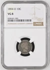 1894 O 10c Barber Dime NGC VG8