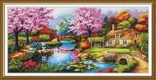 DIY Cross stitch kit "Fragrant Garden" Nature Craft Art Unique Gift