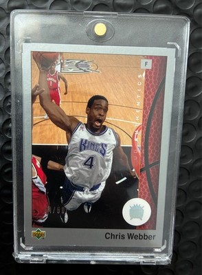 2002-03 UD Authentics CHRIS WEBBER Rainbow Foil Parallel Card JERSEY #ed 04/50