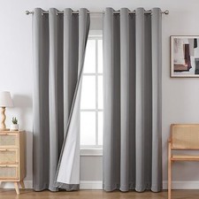 Airwill Blackout Curtain Panels Grey Thermal Insulated Grommet Window Drapes Set