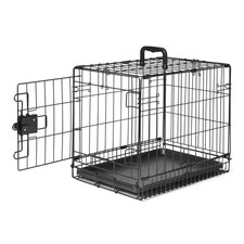 Amazon Basics Foldable Metal Wire Dog Crate with Tray, 18x12.4x15 in, Black