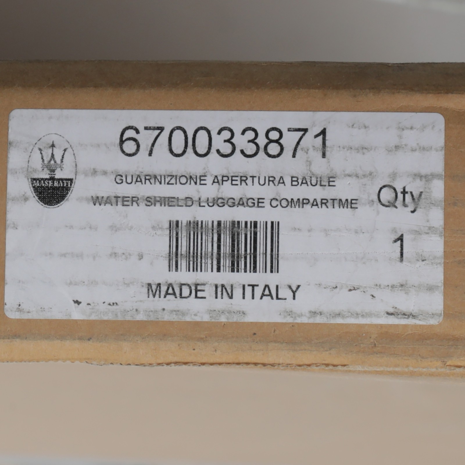 Maserati Ghibli 2014-2024 Rear Trunk lid seal P/N 670033871