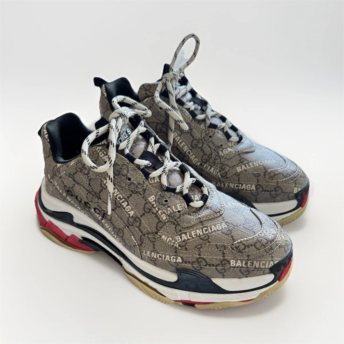 Balenciaga Triple S Sneaker White Black Red for sale | eBay