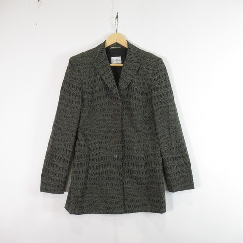 Betty Barclay Blazer Jacke Damen UK 12 Khaki Schwarz Kroko Print Design Knopf - Bild 2 von 21