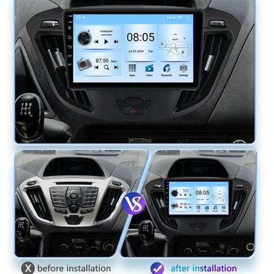 For Transit Custom 2Din GPS Navi Multimedia Android 14 CarPlay Car Radio Screen