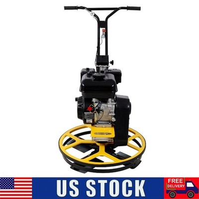 Power Trowel 7HP Gas-Powered Concrete Cement Surface Smooth Finish w/ Float Pan
