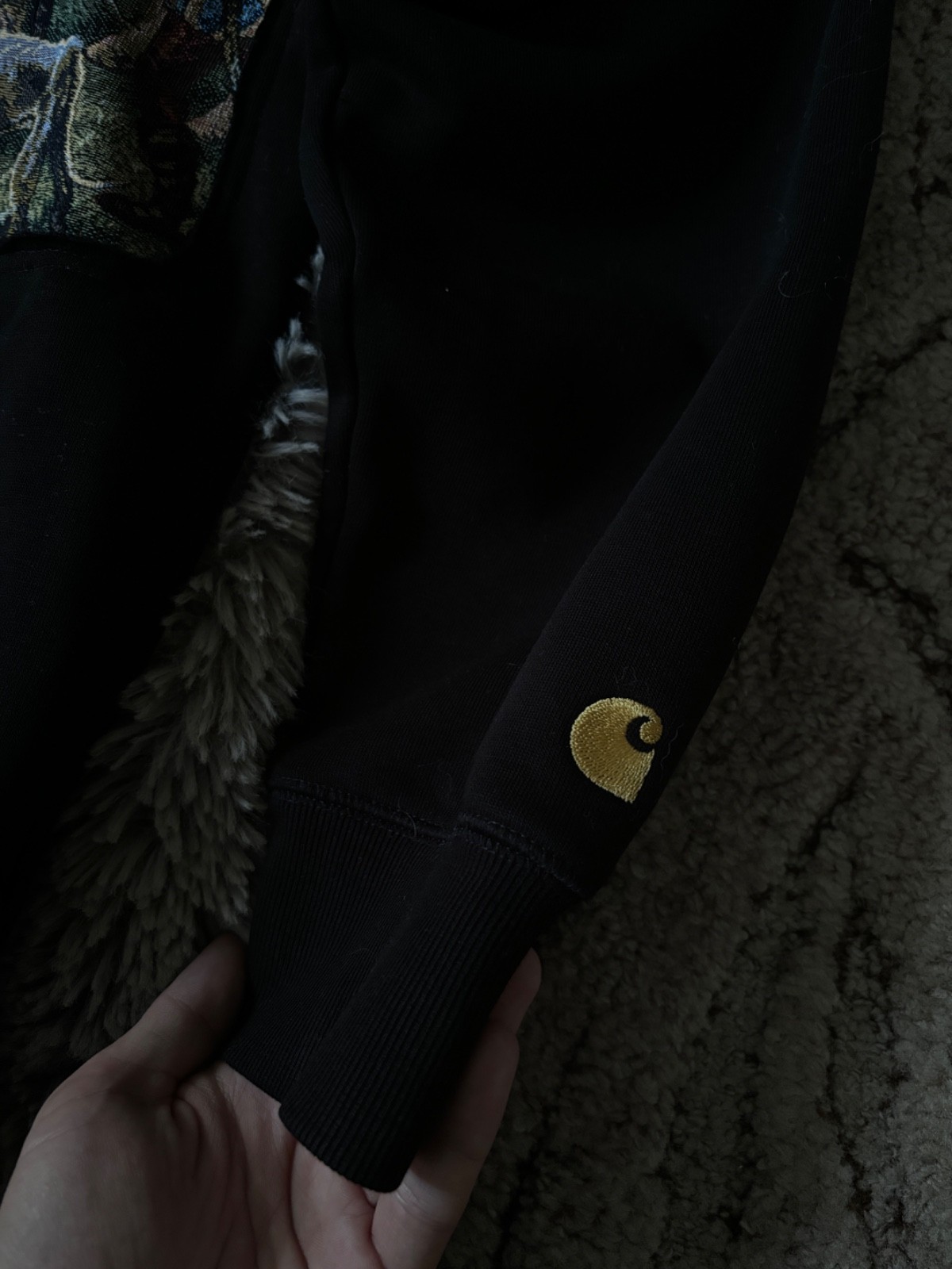 Carhartt WIP Reworked Black Hooded Chase Jacket image 4