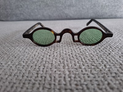 Monokol Oval Minimal Sunglasses MK200 C02 COLOR Tortoise Green Lenses 38-37