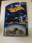 2002 Hot Wheels Blast Lane Mattel Wheels Motorcycle #136 Gold Diecast 1:64 NIP