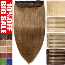 Ein Tressen Echthaar Clip In Extensions One Piece DICK Weft Haarverlängerung 24"